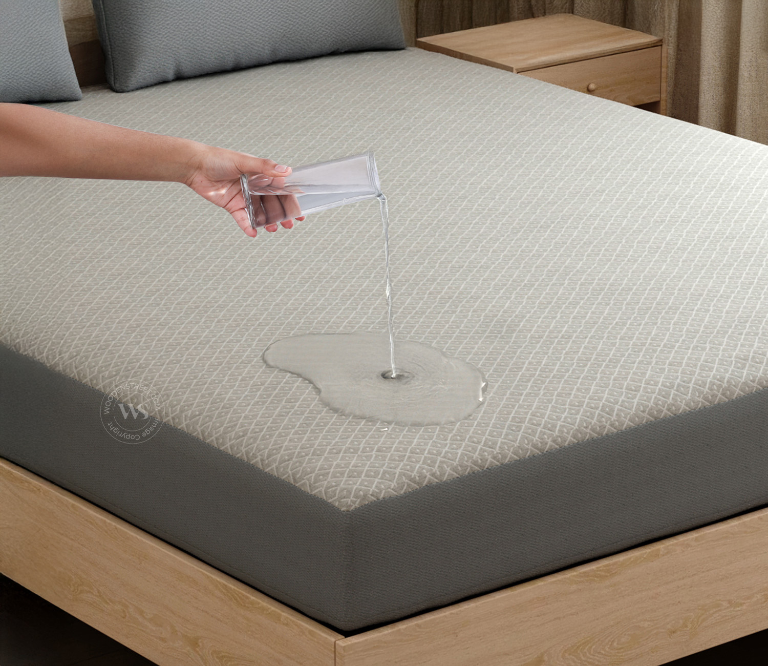 Matrix Ultra Soft Melange Cotton Breathable Hypoallergenic Waterproof Mattress Protector – King Size (78x72 inches, Grey)