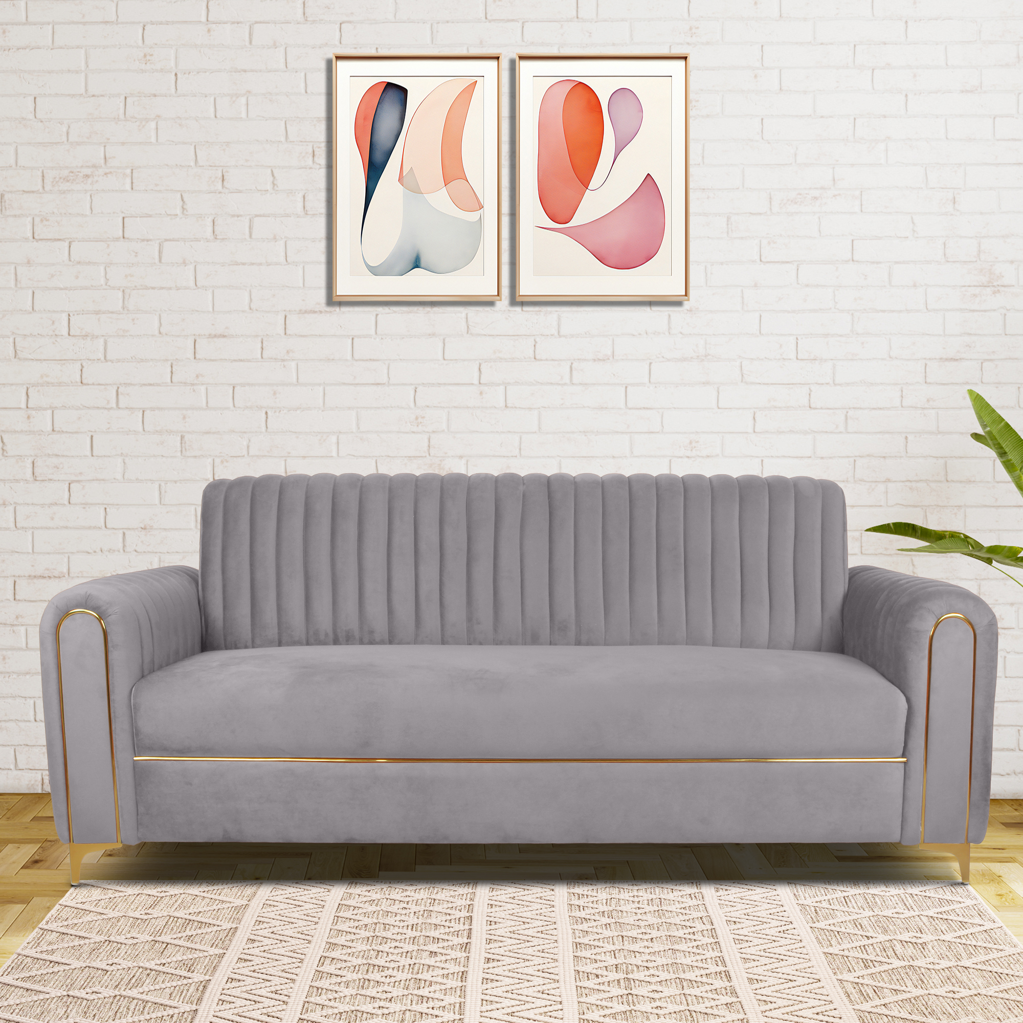Primrose Austin Living Room 3 Seater Sofa Set - Grey