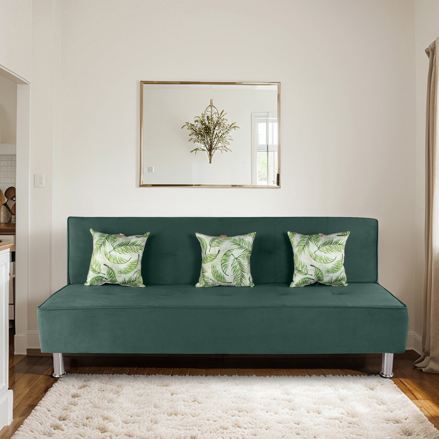 Primrose Cyrus 3 Seater Sofa Cum Bed - Green