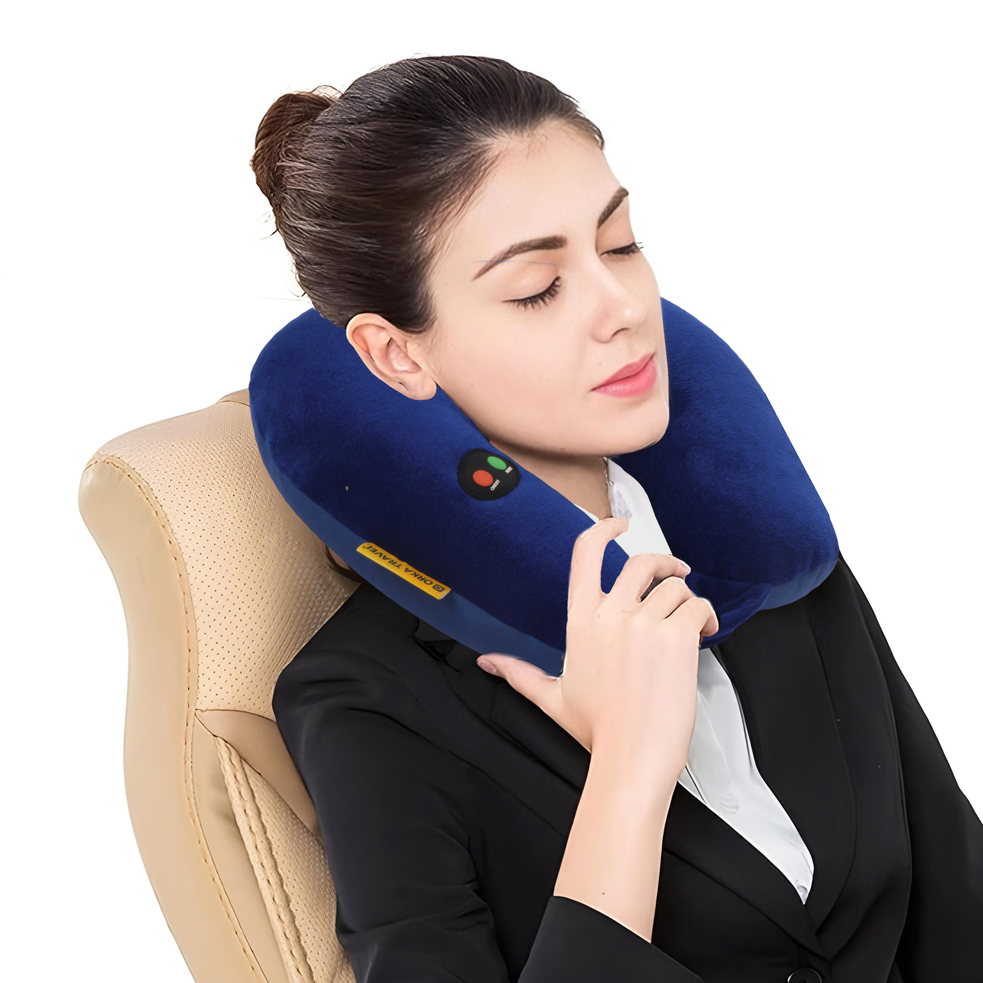 Orka Travel Microbeads Massager U Neck - Blue