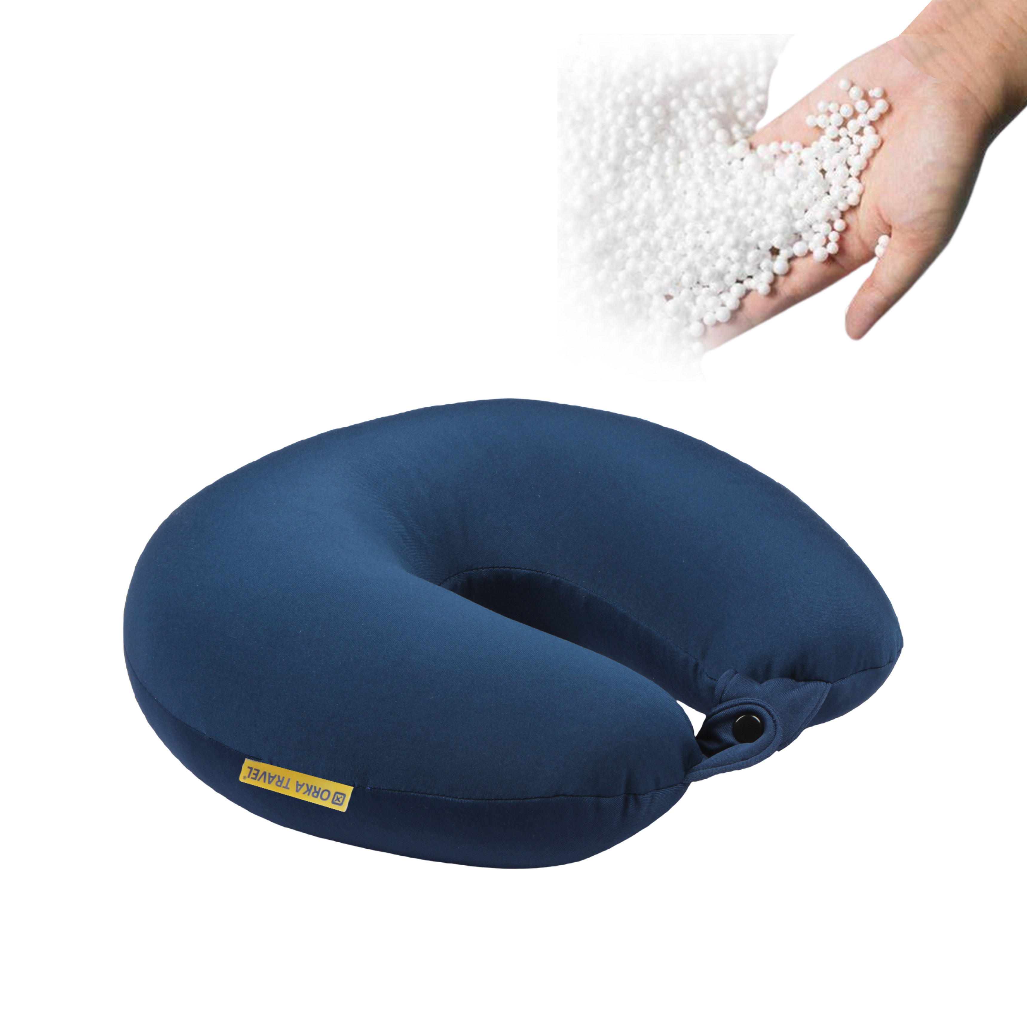 Orka Travel Solid Microbeads U Neck - Navy Blue