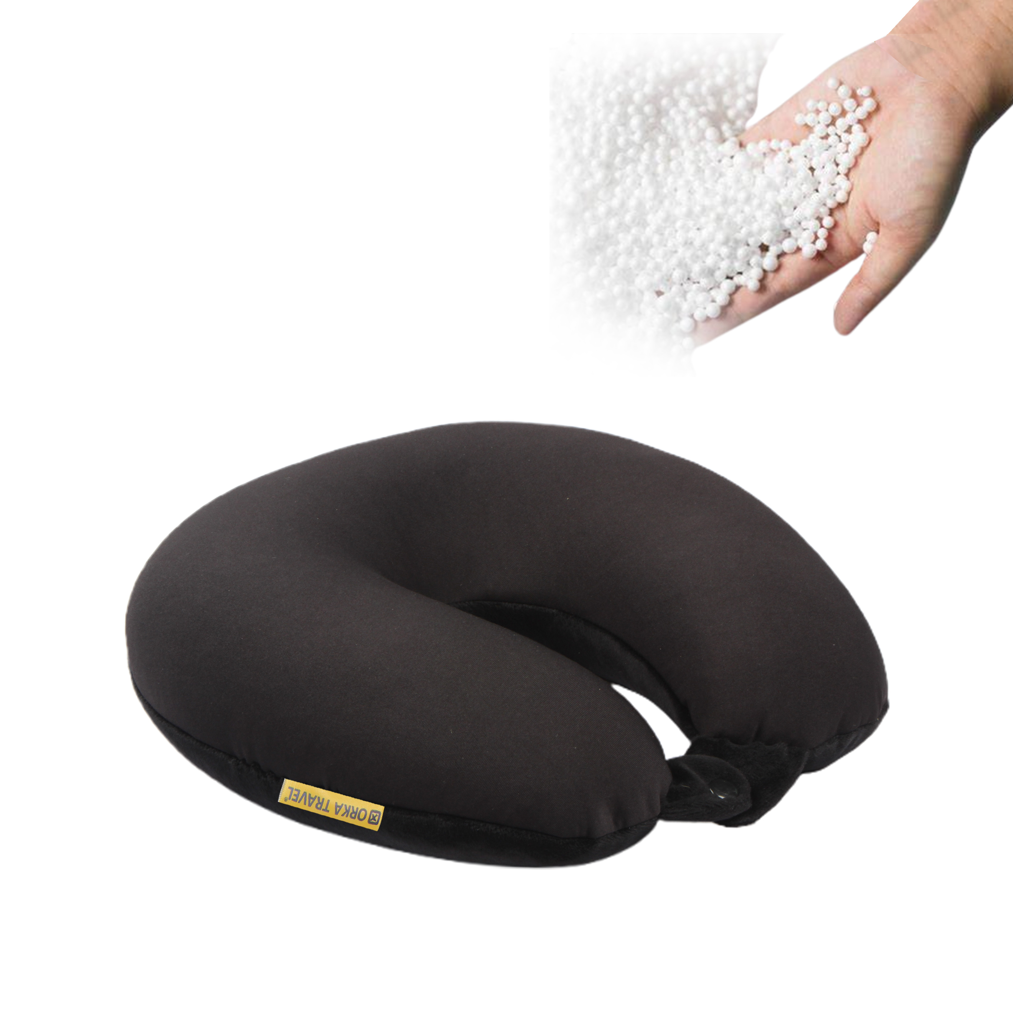 Orka Travel Solid Microbeads U Neck - Black