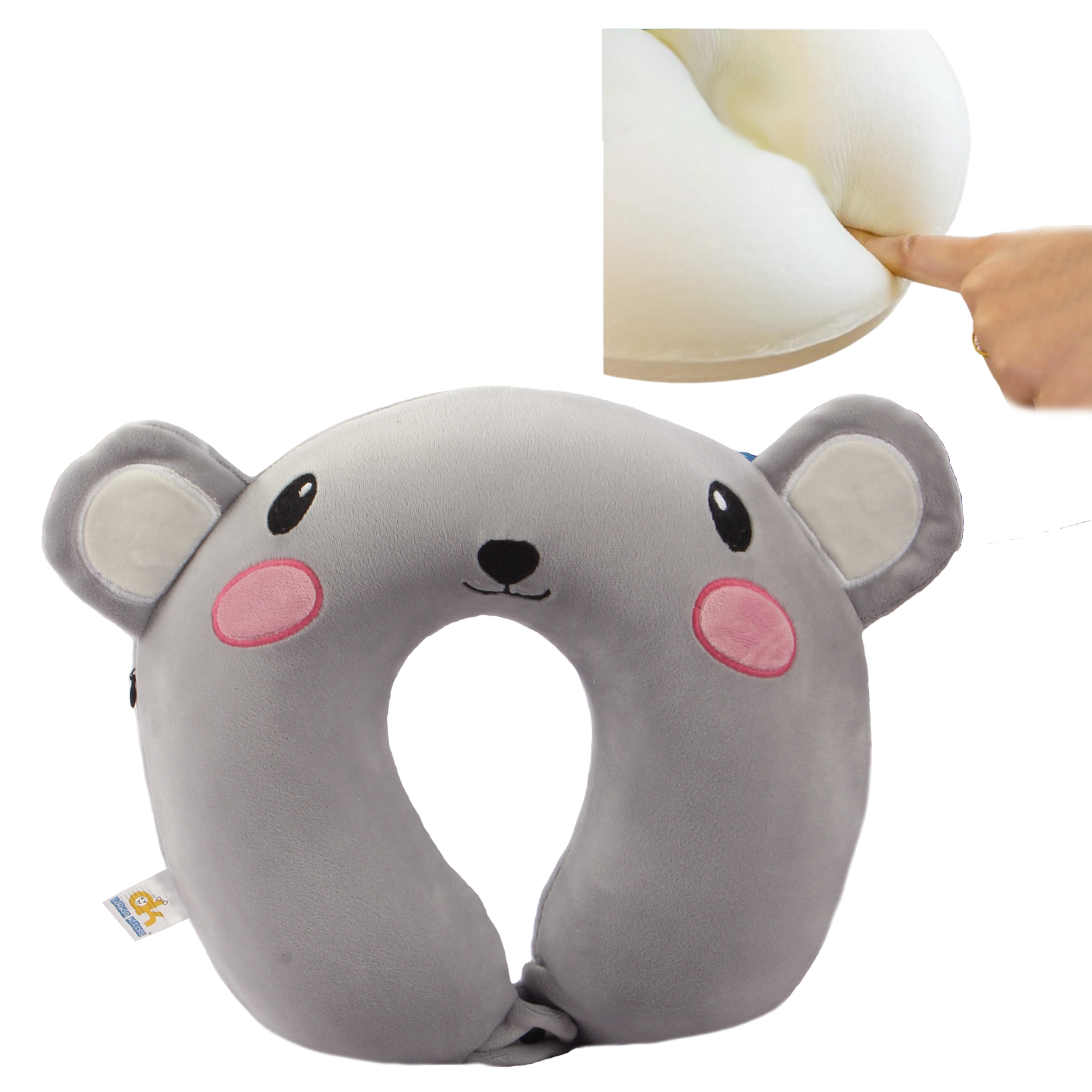 Orka Kids Embroidery Memory Foam U Neck - Grey1