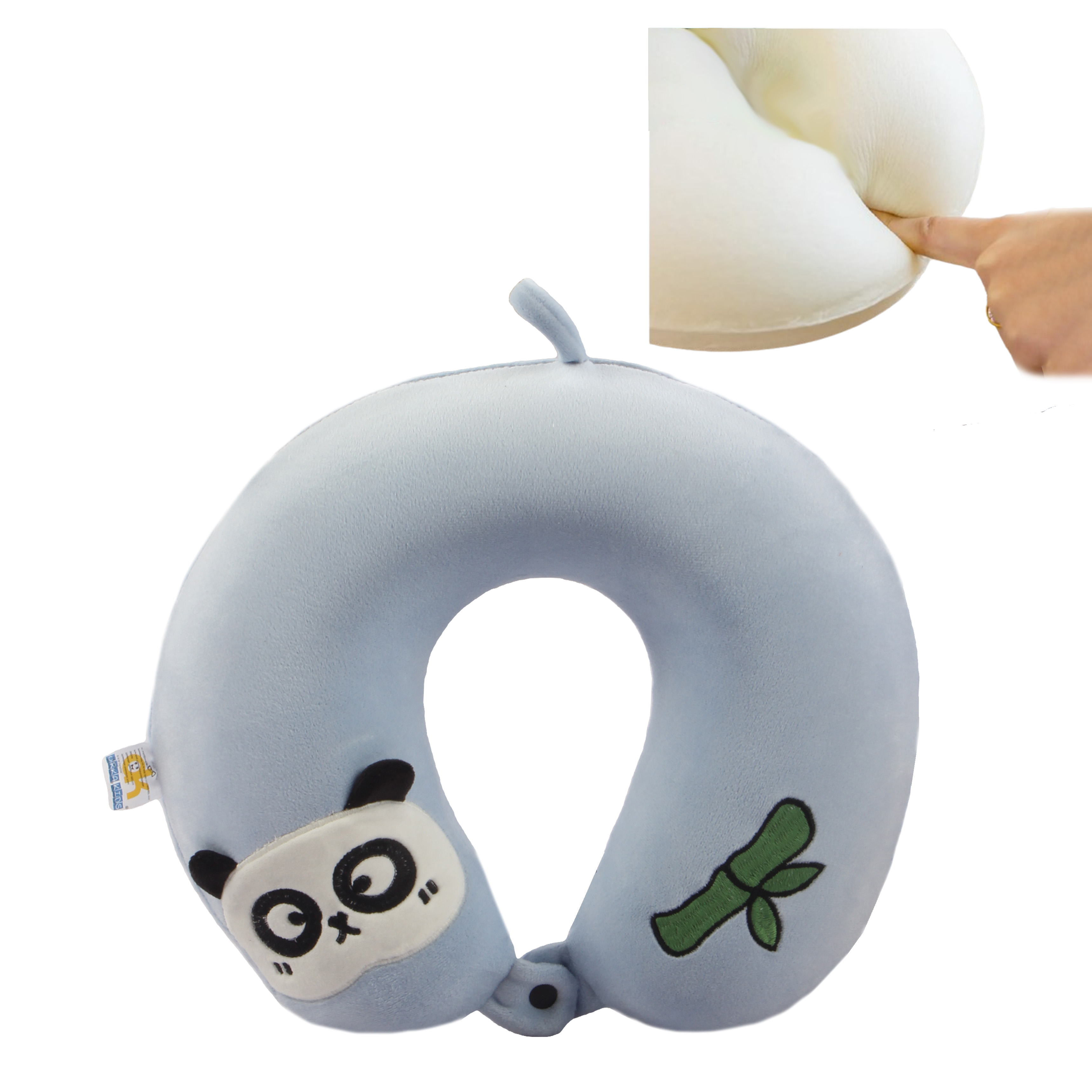 Orka Kids Embroidery Memory Foam U Neck - Light Blue