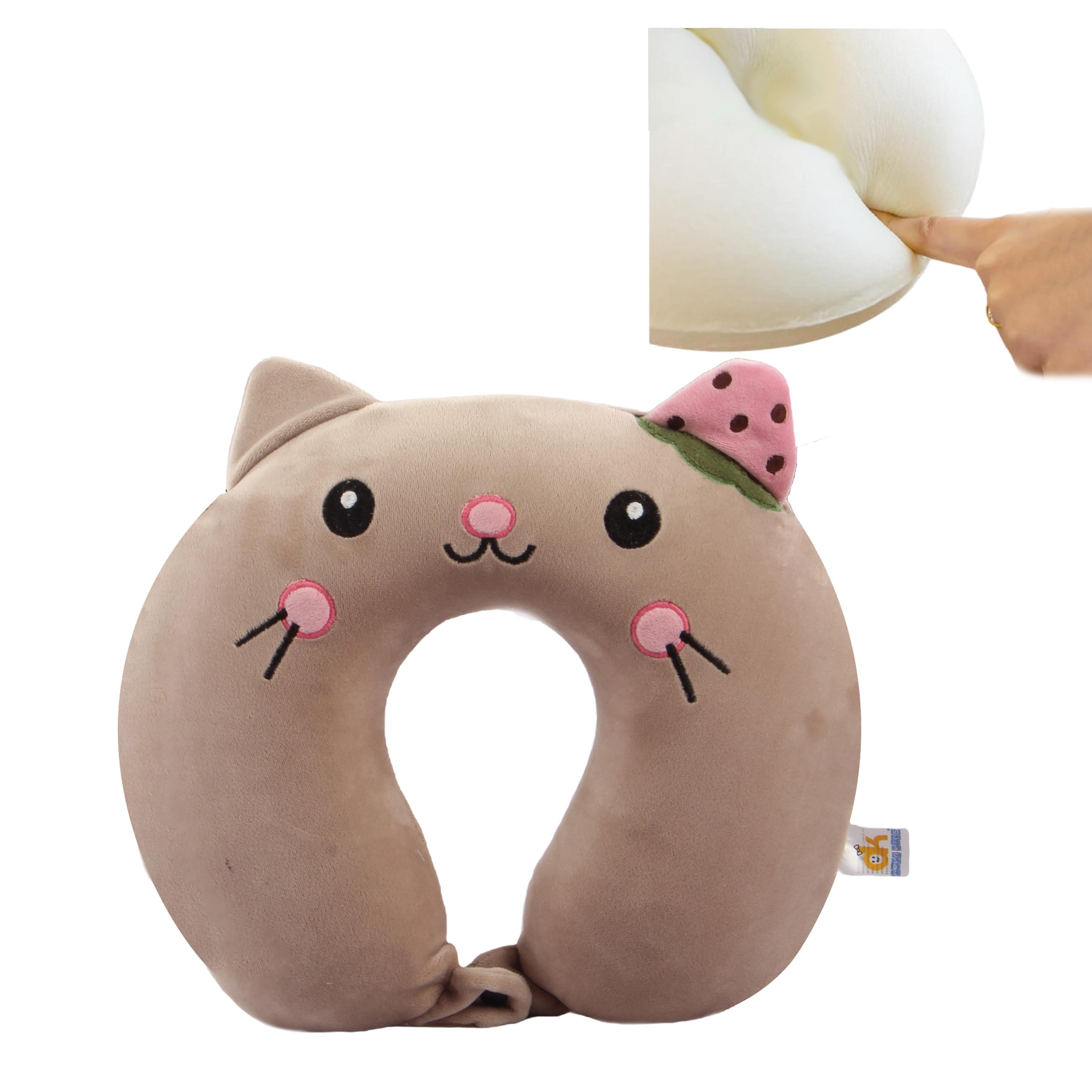 Orka Kids Embroidery Memory Foam U Neck - Light Pink