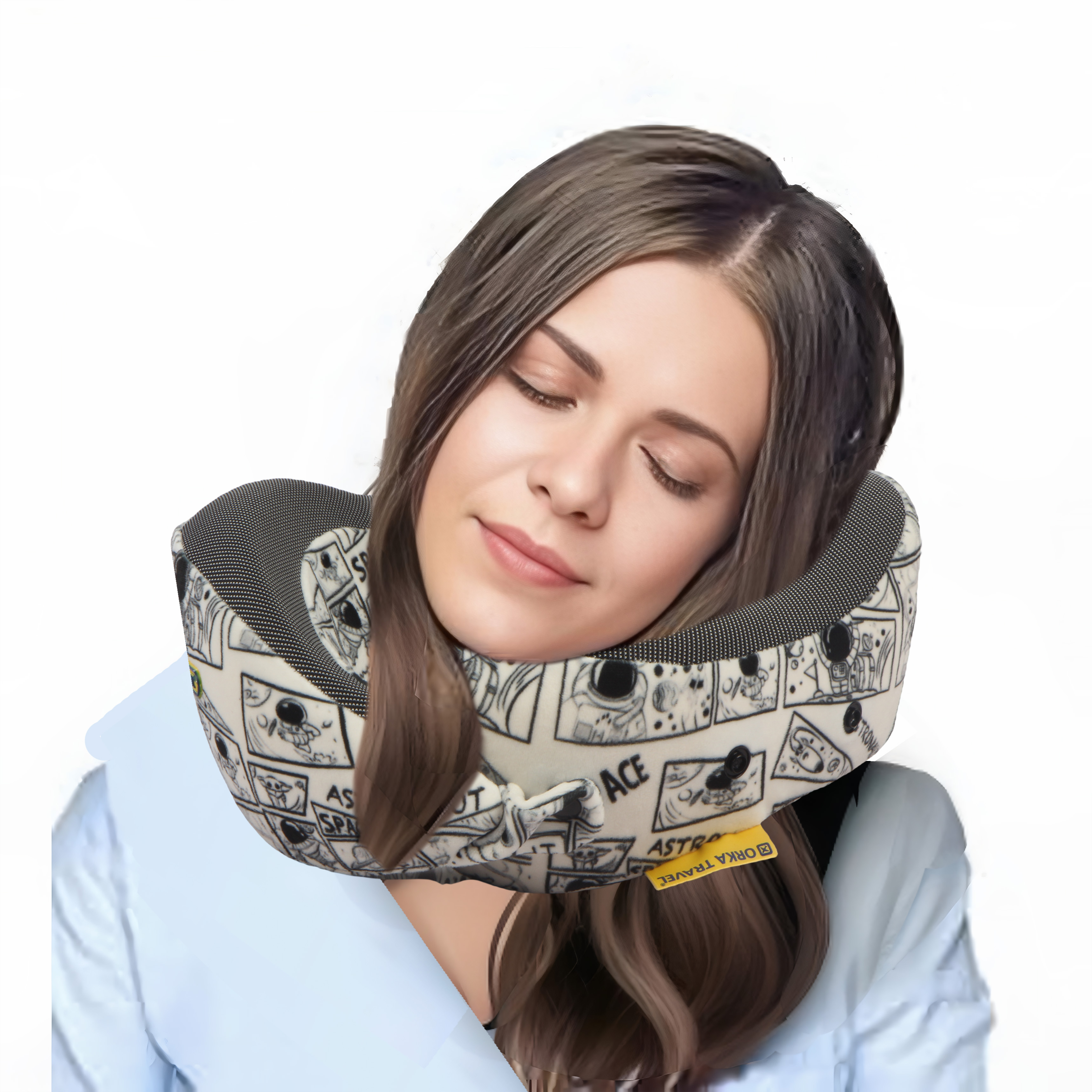 Orka Travel Cosmic 3 Adjustable Neck Buttons Memory Foam U Neck - Astronaut