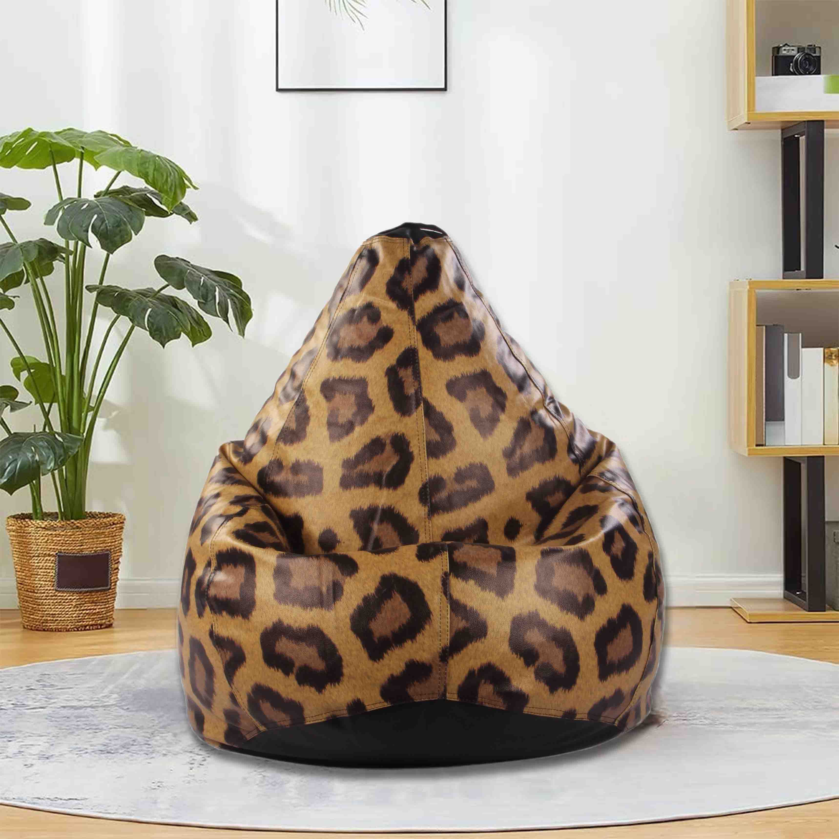 Orka Digital Printed Leopard Print XXXL Bean Bag Filled With Beans
