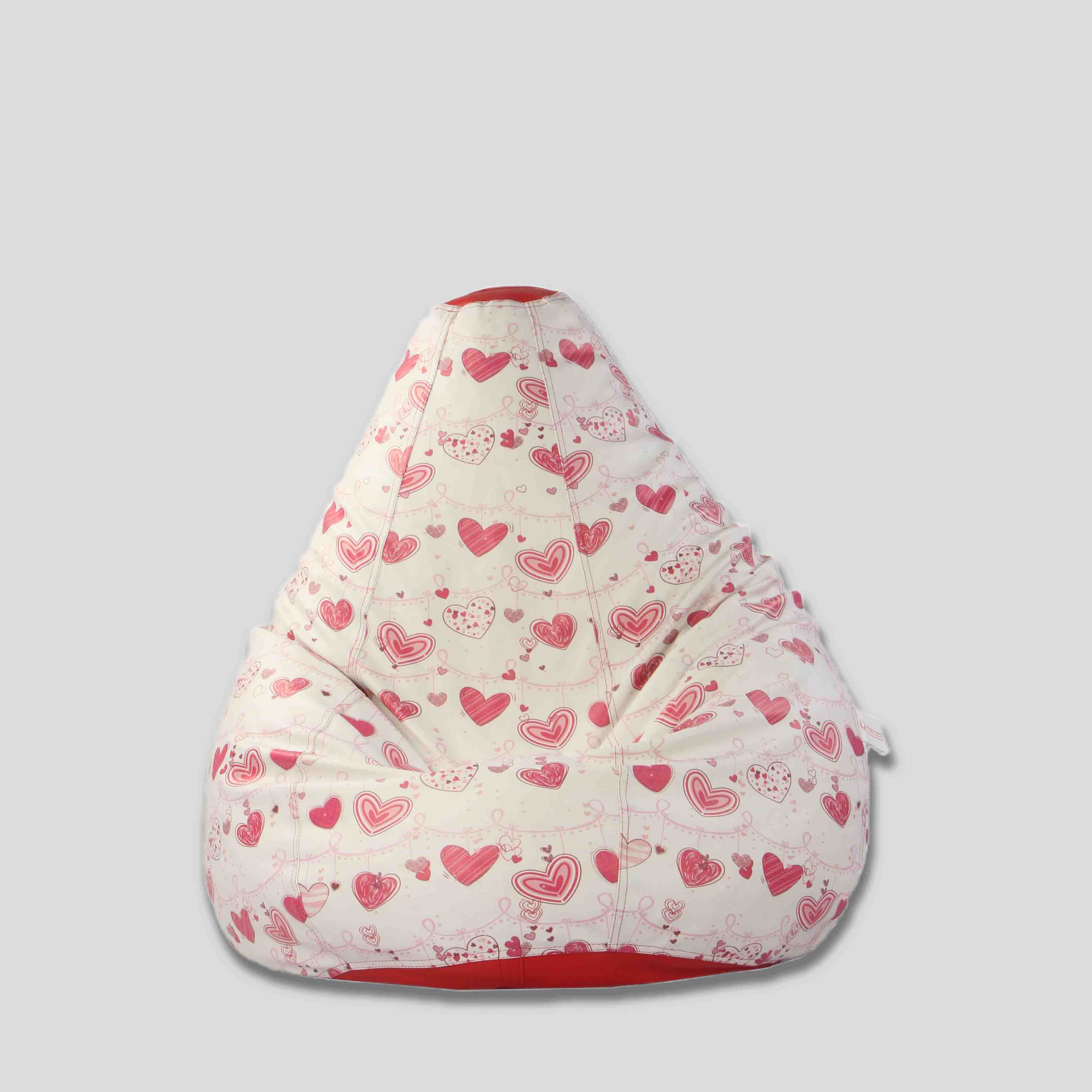 Orka Digital Printed Heart Theme XXXL Bean Bag Filled With Beans