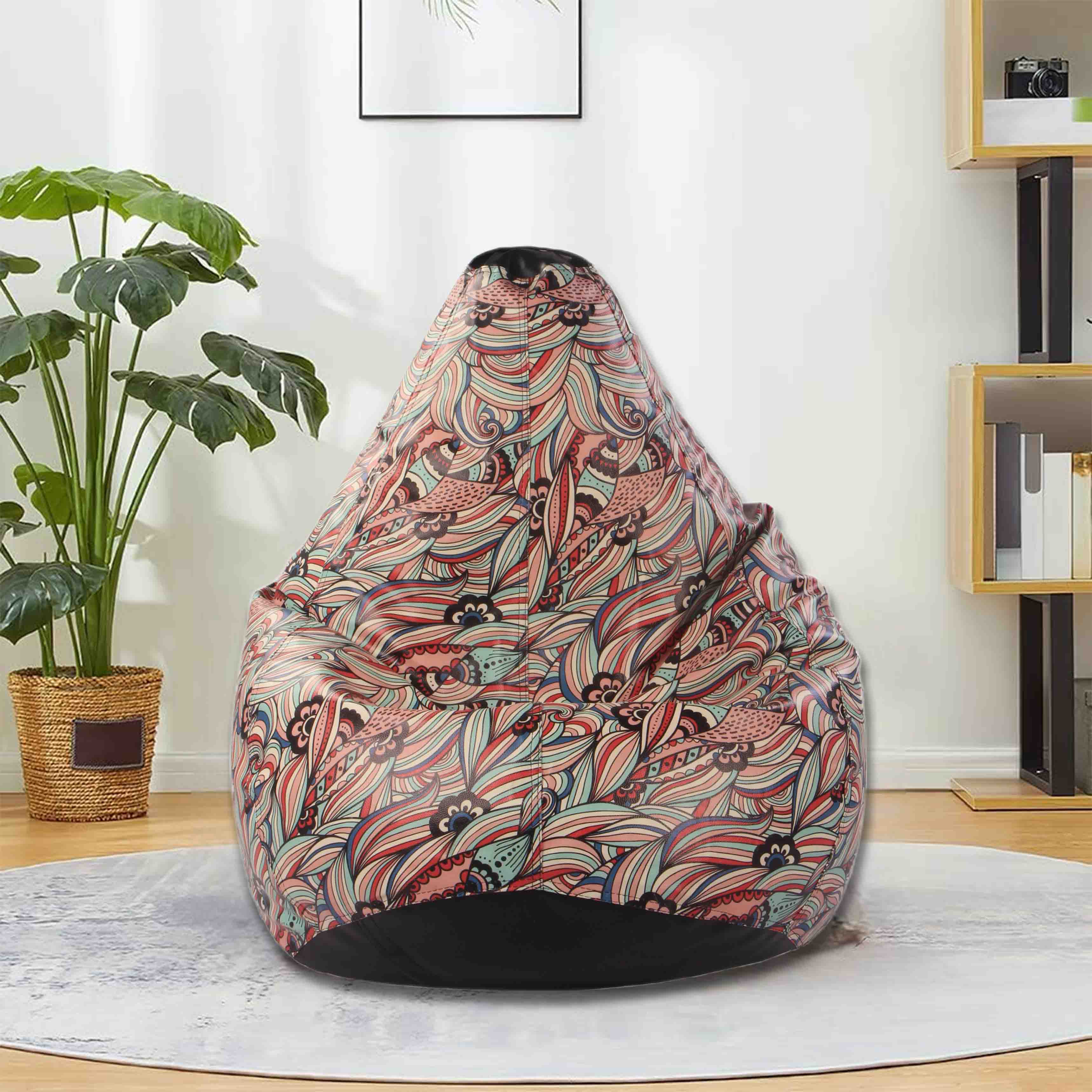 Orka Digital Printed Flower Seamless Pattern XXXL Bean Bag Filled With Beans