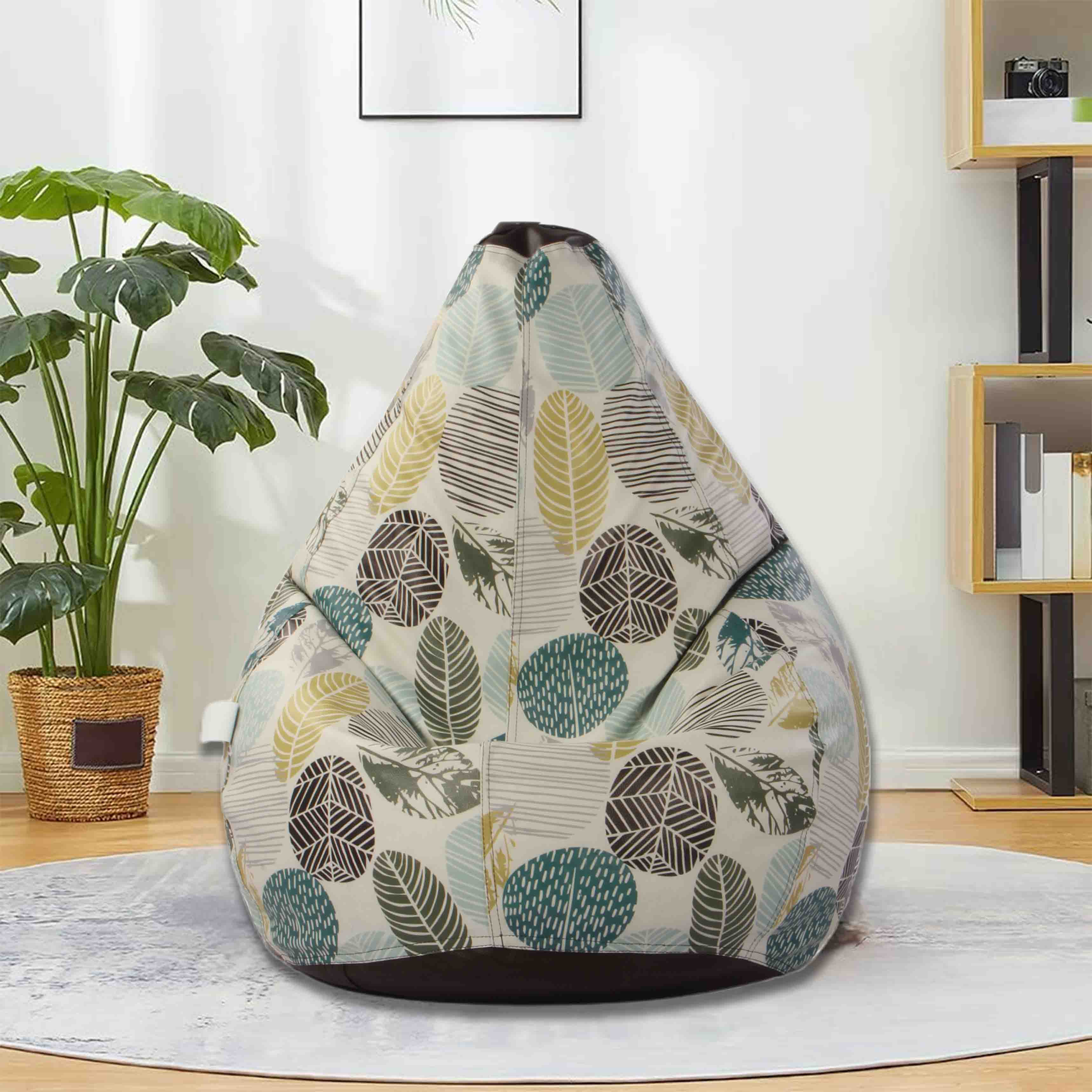 Orka Autumn Seamless Pattern with Trees Digital Printed XXXL Bean Bag Filled With Beans