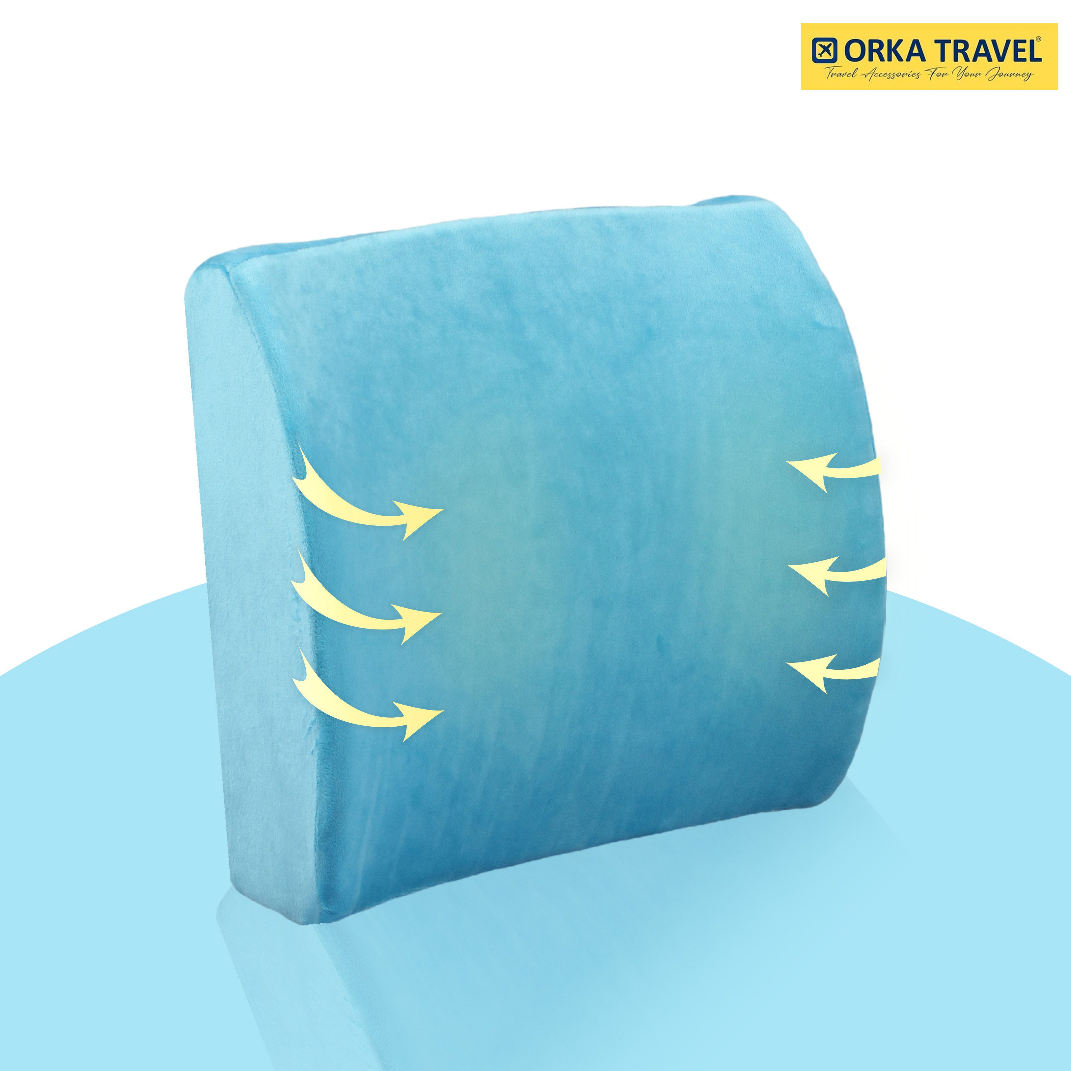ORKA TRAVEL Elle Orthopedic Optimal Back Support Cushion with Memory Foam (Teal)