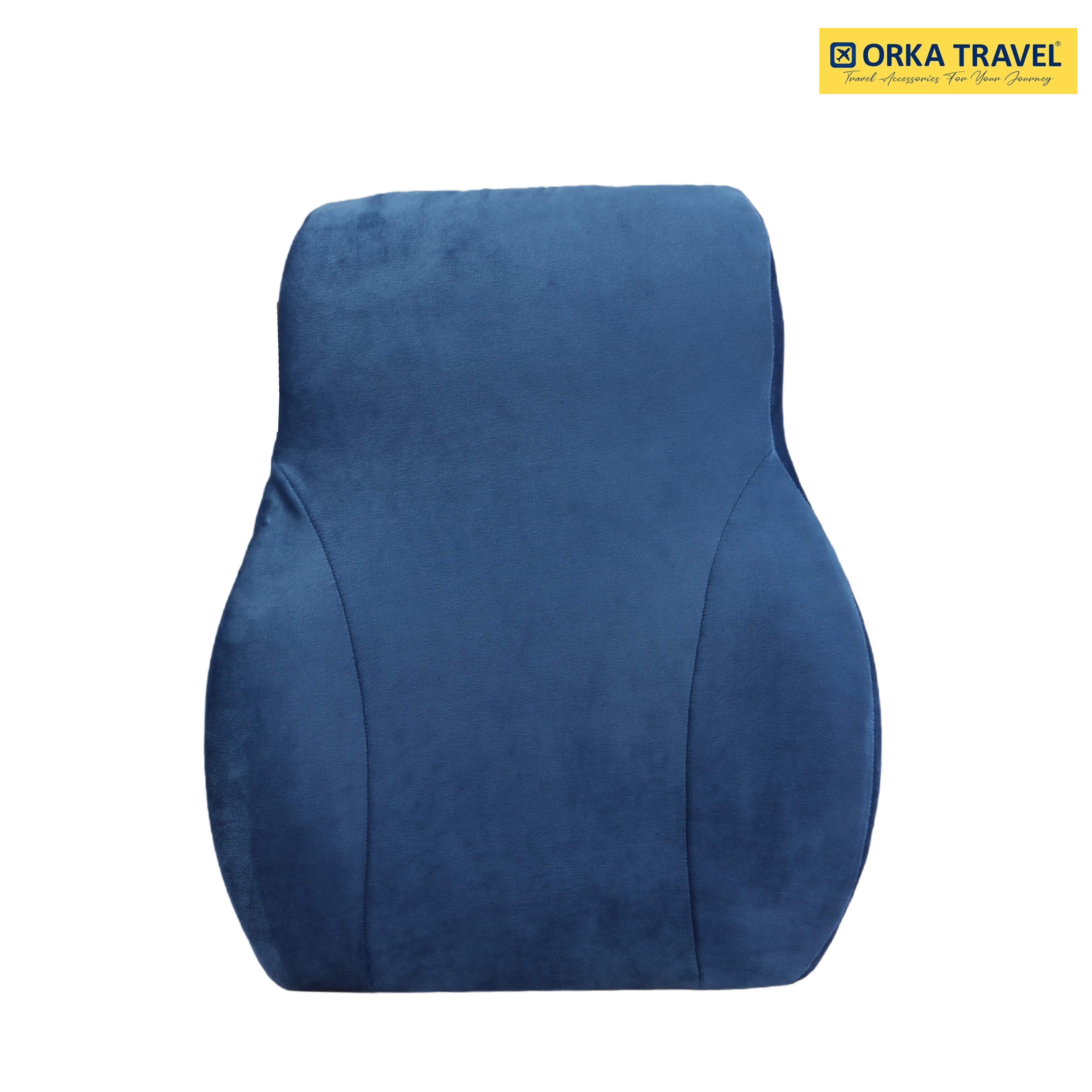 ORKA TRAVEL Presto Orthopaedic Mid-Backrest Cushion with Memory Foam (Ortho Backrest) (Blue)