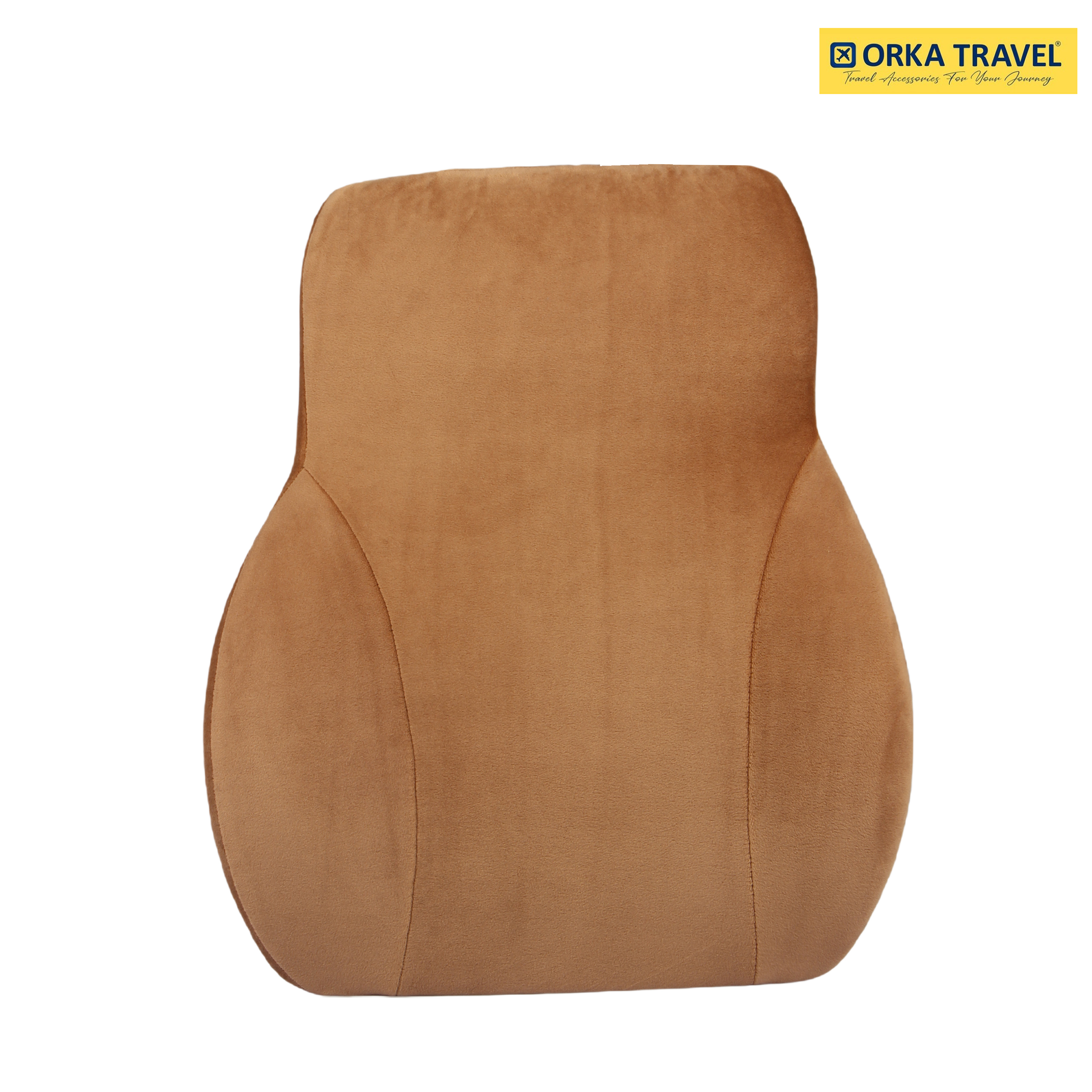 ORKA TRAVEL Presto Orthopaedic Mid-Backrest Cushion with Memory Foam (Ortho Backrest) (Tan)