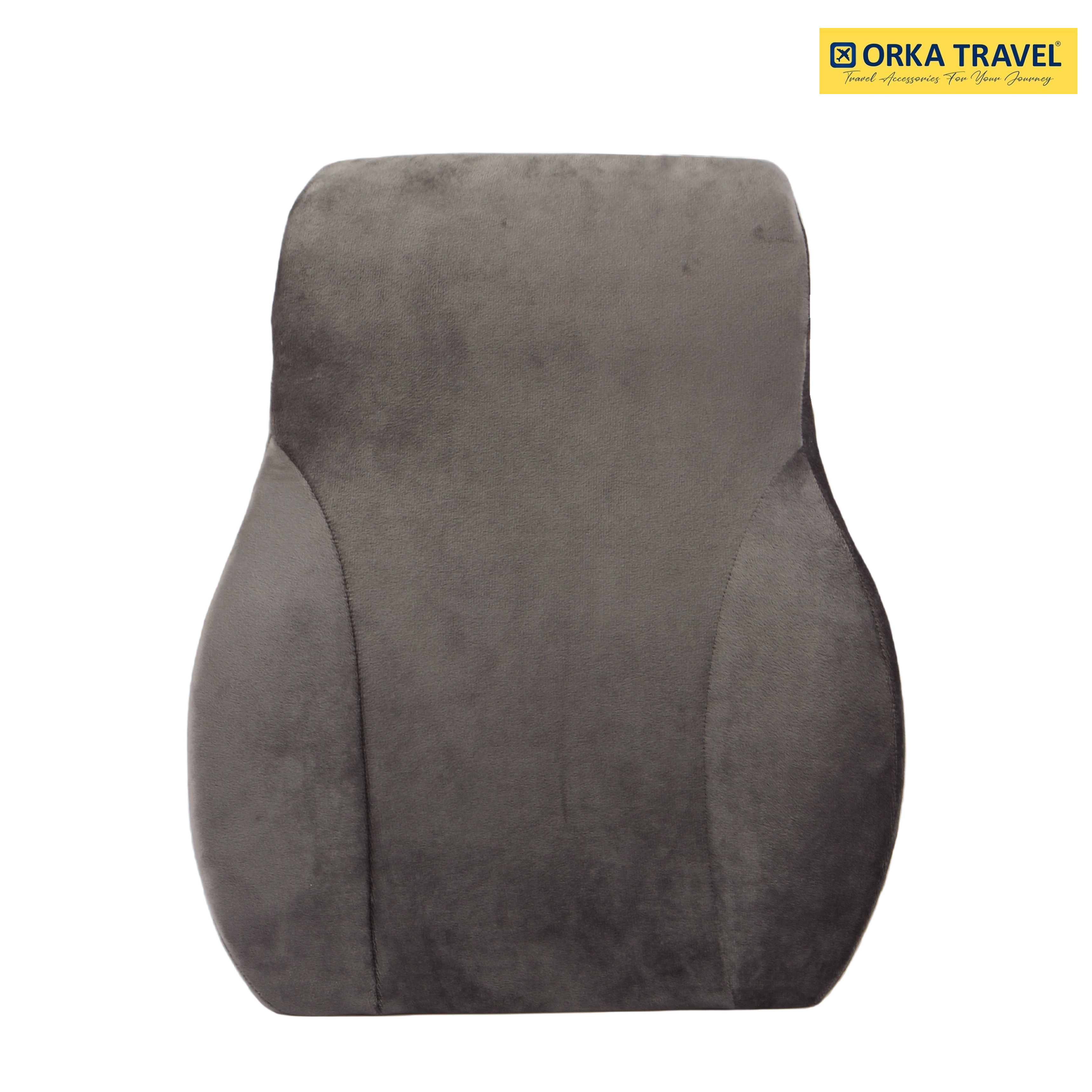 ORKA TRAVEL Presto Orthopaedic Mid-Backrest Cushion with Memory Foam (Ortho Backrest) (Grey)