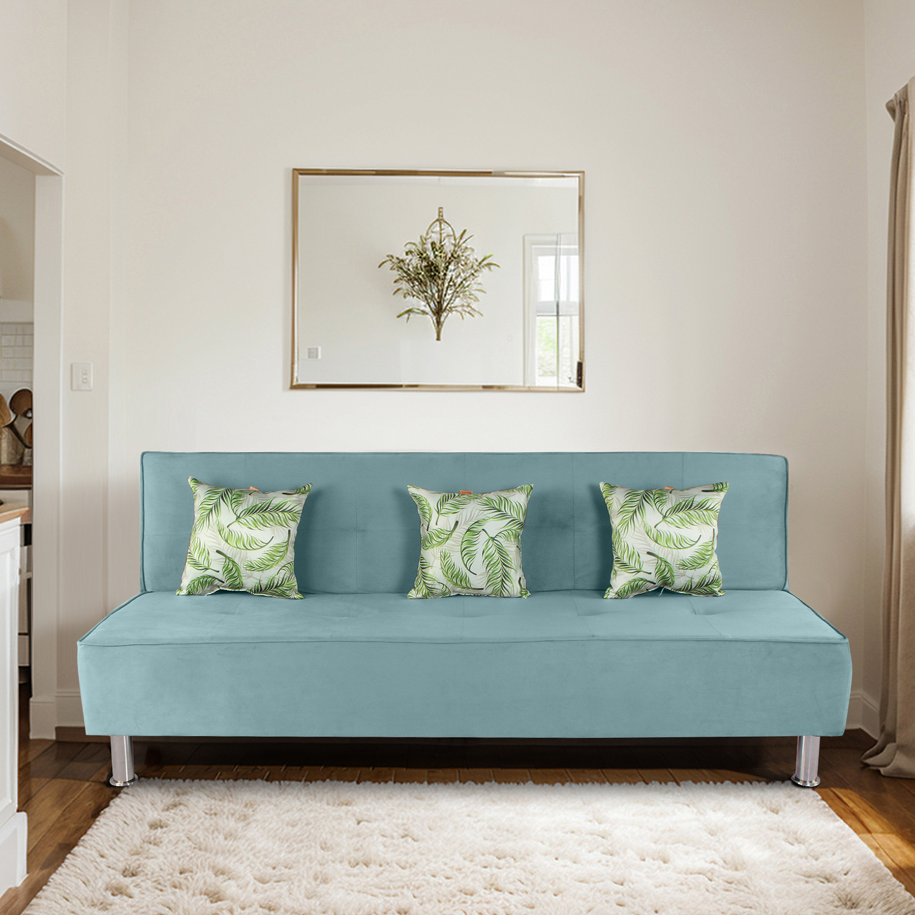 Primrose Cyrus 3 Seater Sofa Cum Bed - Teal