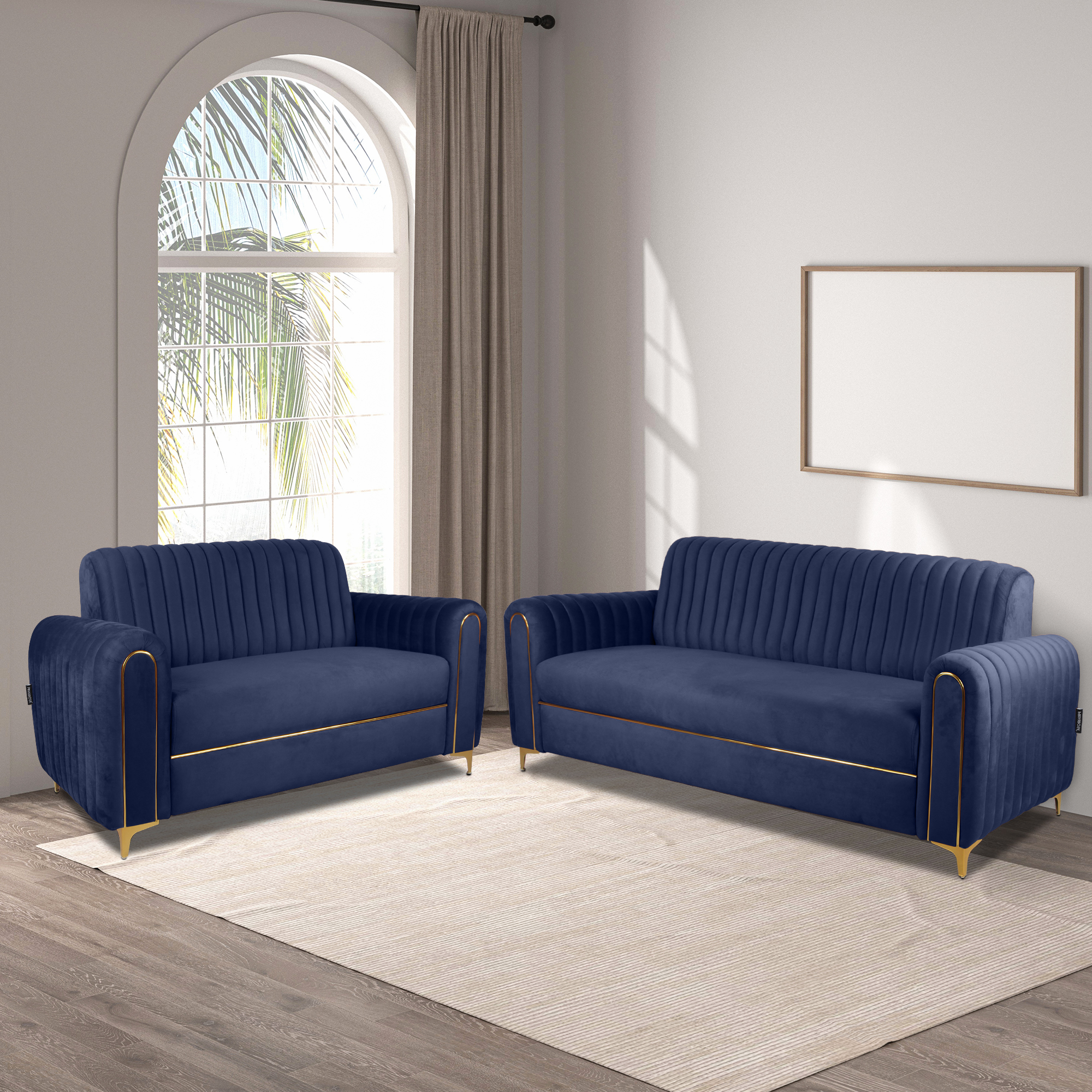 Primrose Austin 3+2 Seater Sofa Set - Blue