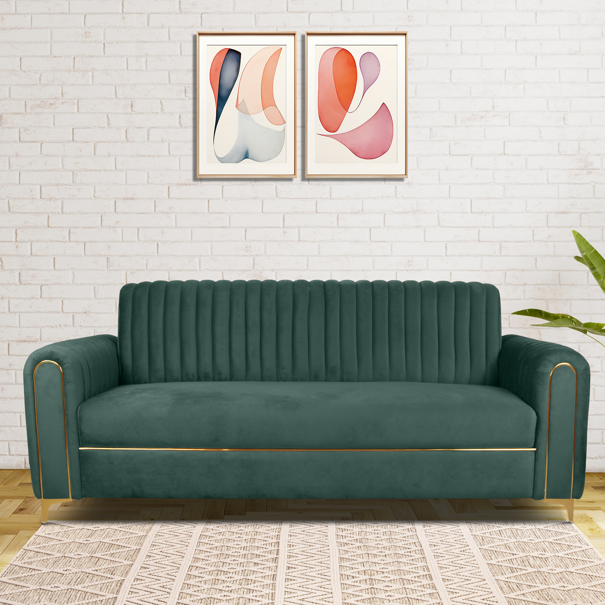 Primrose Austin 3 Seater Sofa - Green