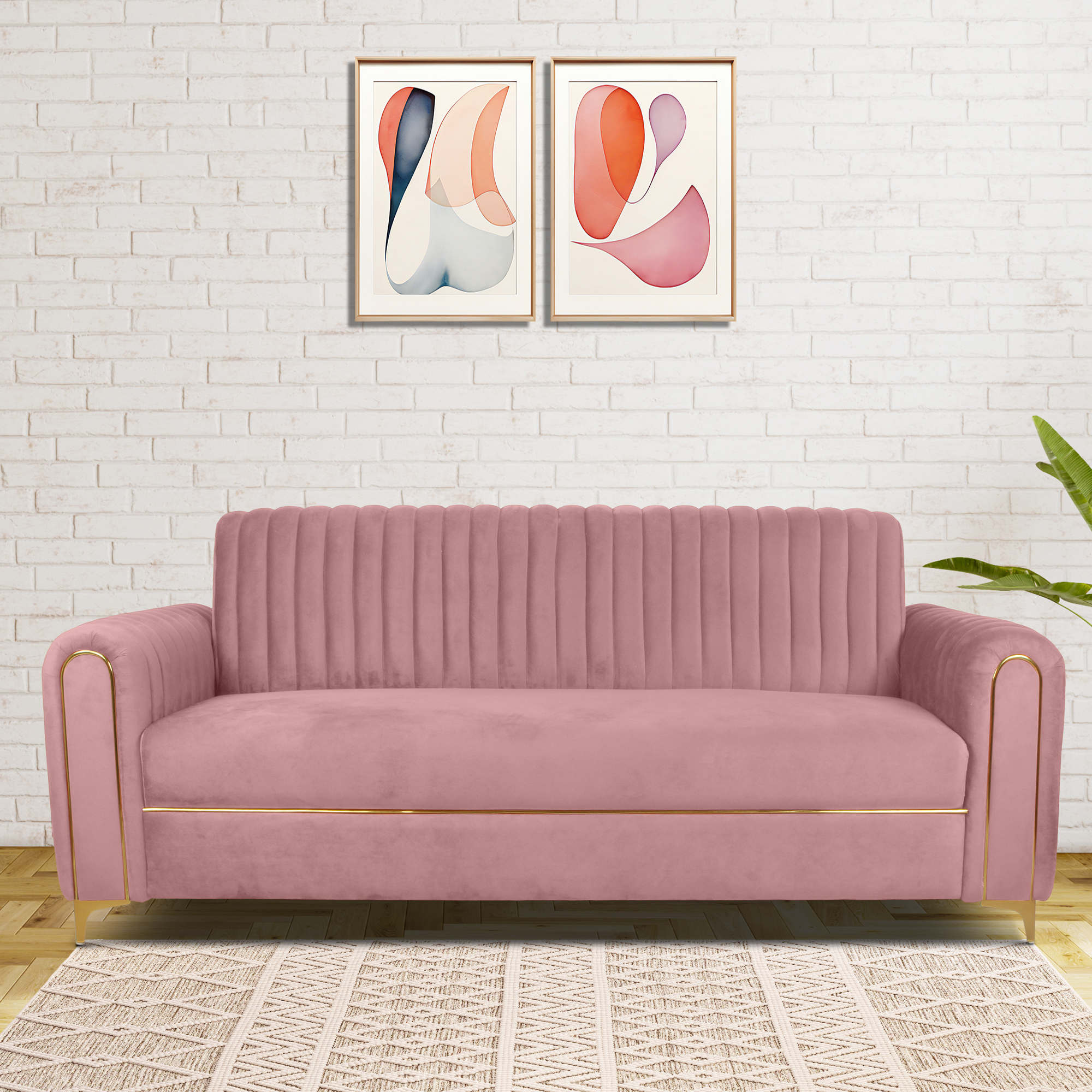 Primrose Austin 3 Seater Sofa - Pink