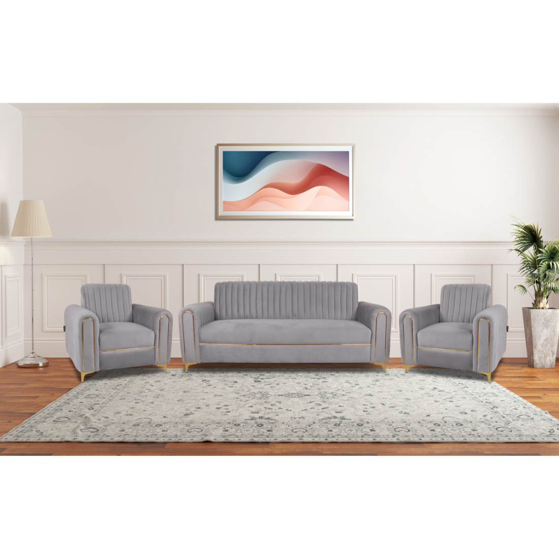 Primrose Austin 3+1+1 Seater Sofa Set - Grey