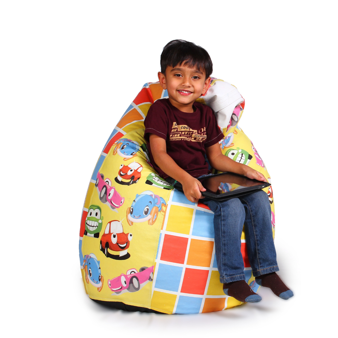 Orka Kids Digital Printed Filled Bean Bag for Kids (Multicolor)
