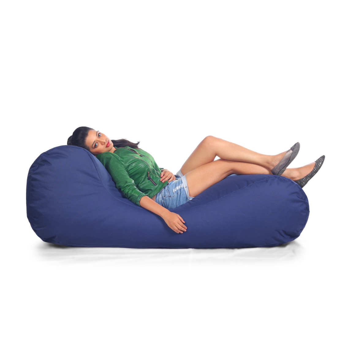 Orka Lounger 69 Filled Bean Bag With Beans - Blue