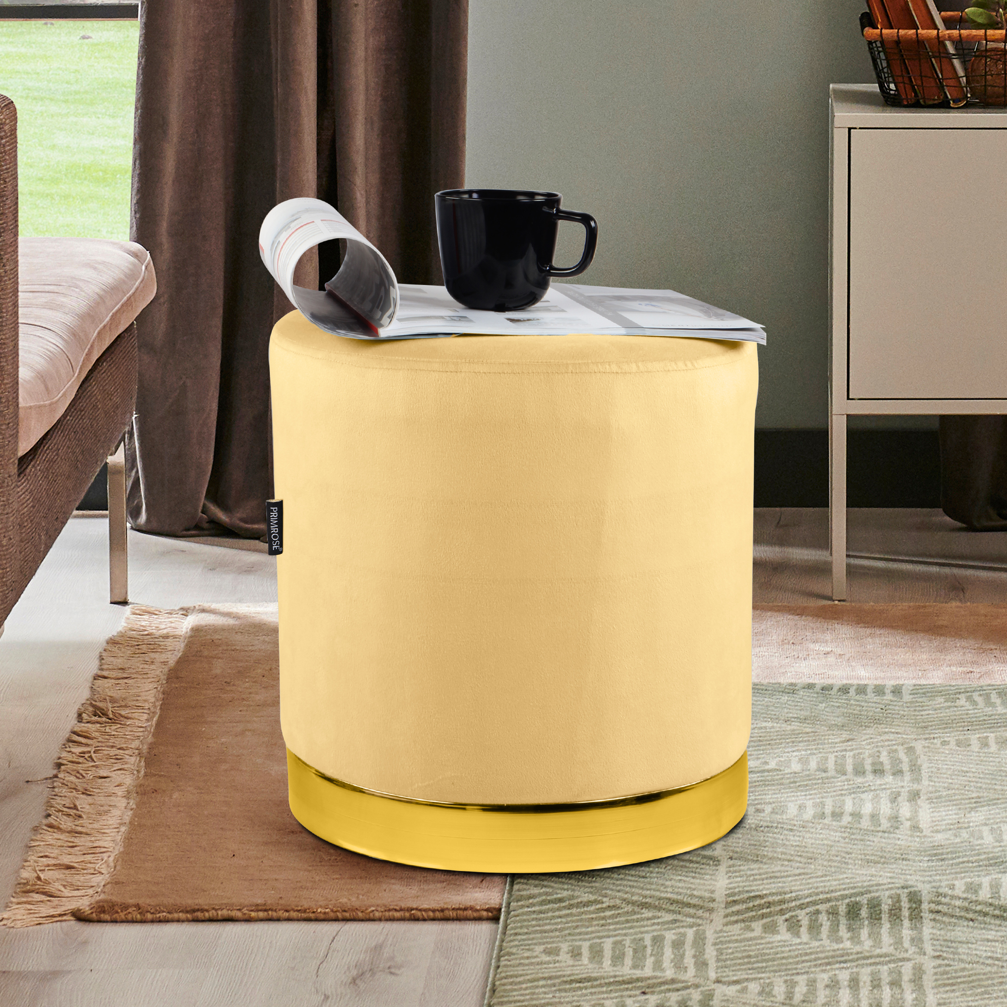 Primrose Candy Ottoman Sitting, Pouffes Stool for Living Room