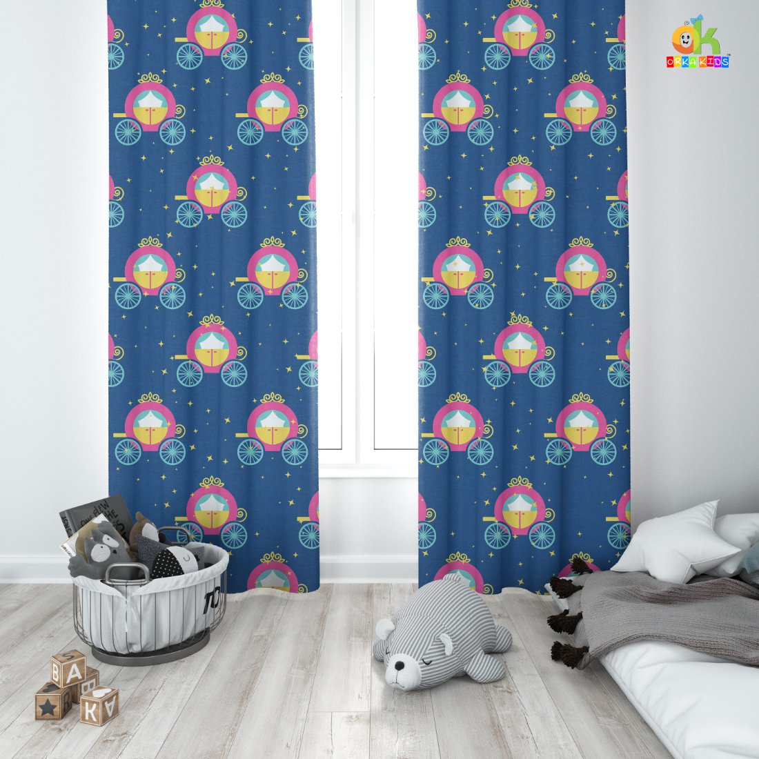 Orka Kids Door Curtain Pack of 2, (D1)