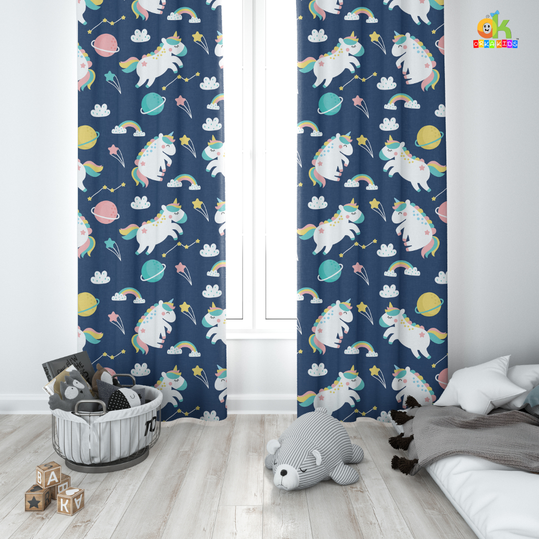 Orka Kids Door Curtain Pack of 2, (D3)