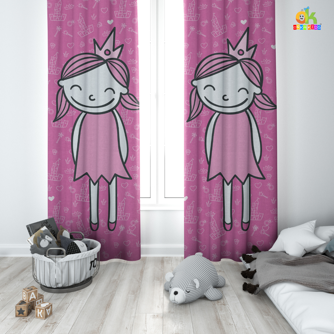 Orka Kids Door Curtain Pack of 2, (D6)