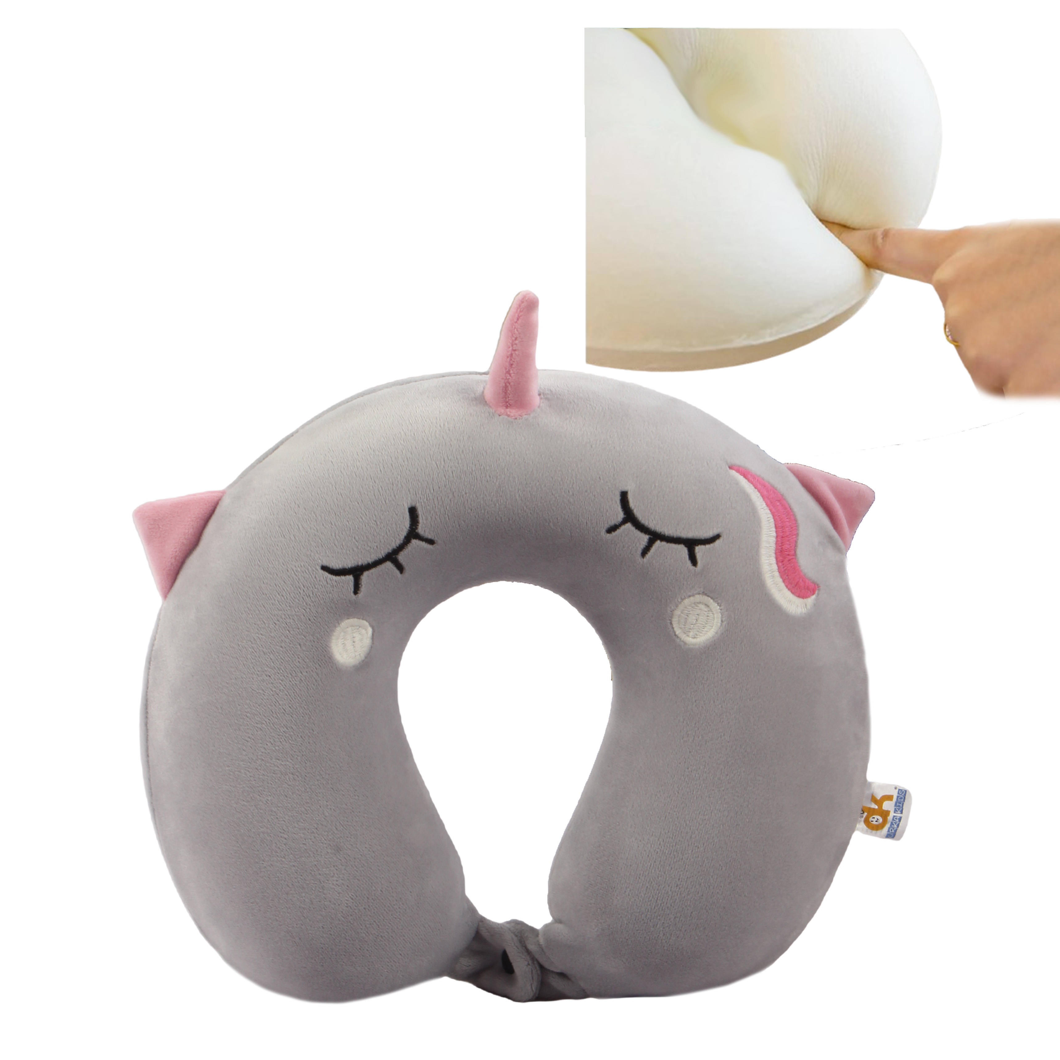 Orka Kids Embroidery Memory Foam Neck Pillow (D4)